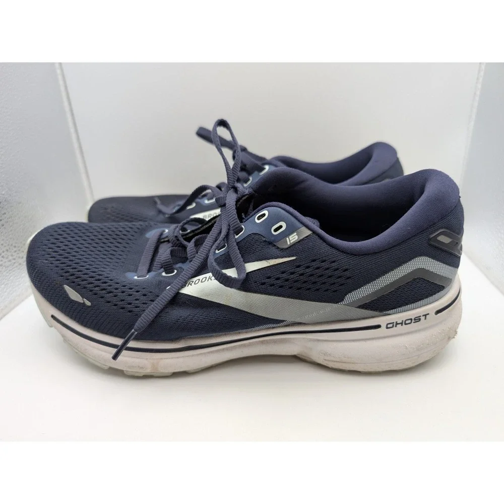 Brooks Womens Ghost 15 Running Shoes 10B Navy Athletic Walking